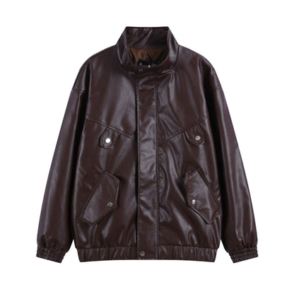 Fashion Brand Men's Leather Jacket Coat