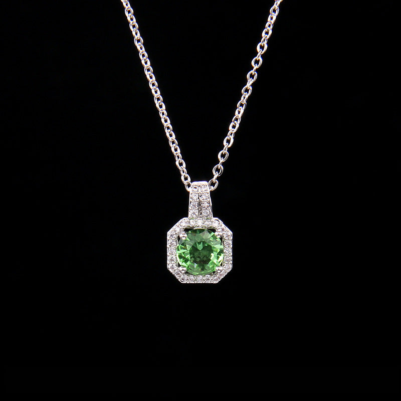 Women's Fashion Square Zircon Pendant Clavicle Chain