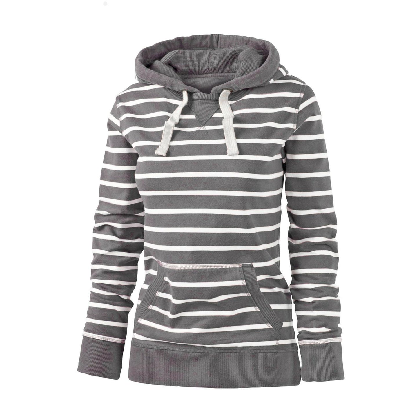 Women's Casual Long Sleeved Hooded Striped Sweater Jacket