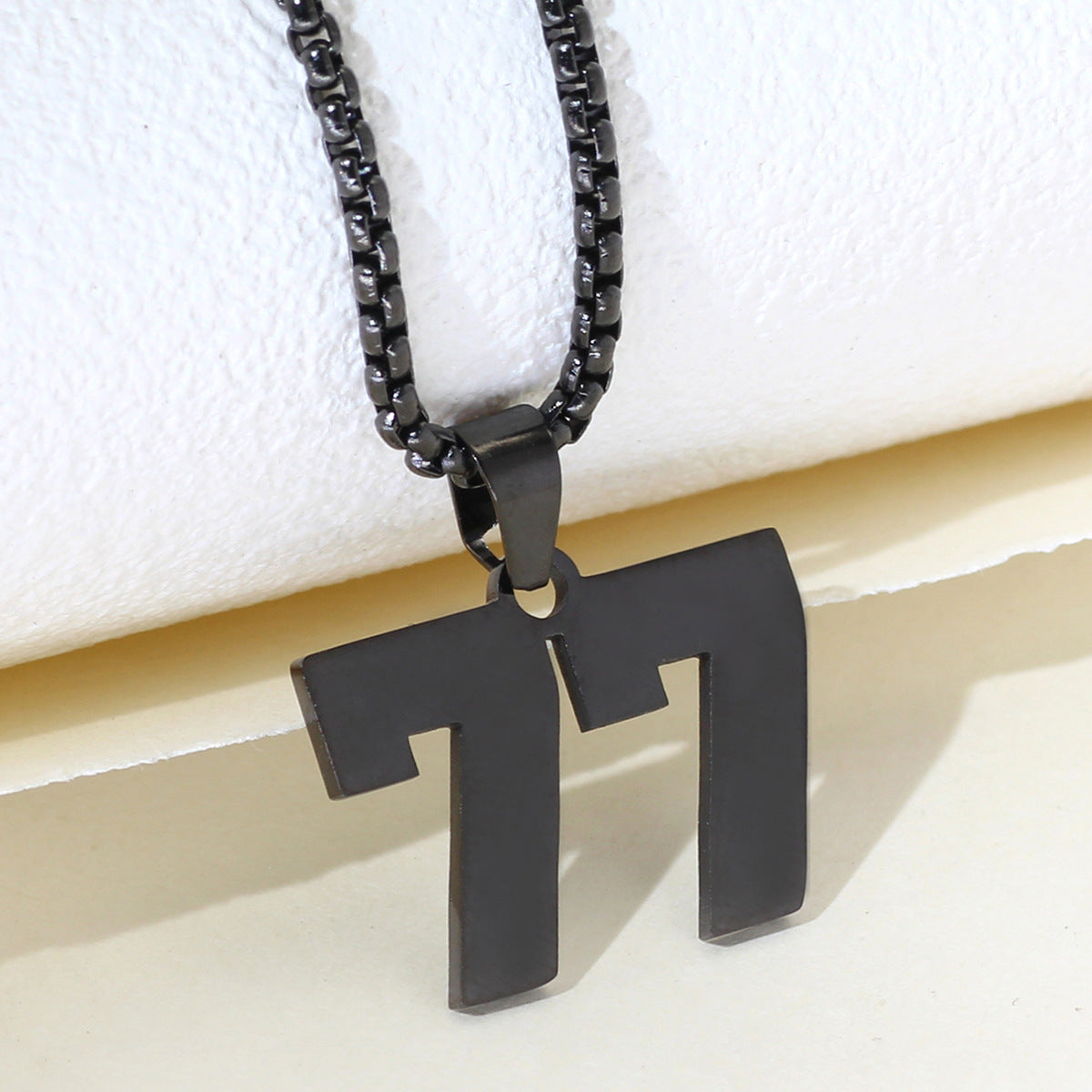 Simple Fashion Numbers Stainless Steel Black Double-sided Necklace