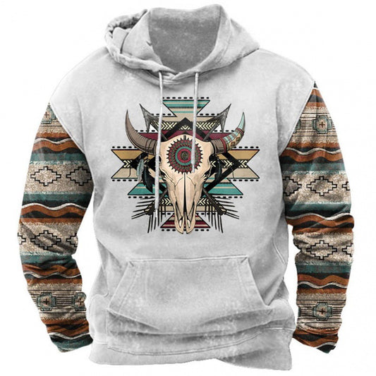 Printed Hoodie Men's Clothing With Pockets