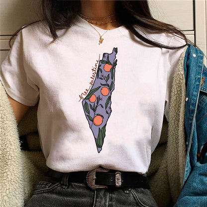 Palestine T-shirts Women Comic Japanese Tshirt Female Funny