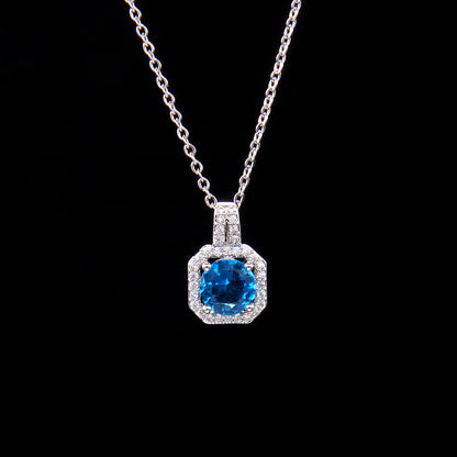 Women's Fashion Square Zircon Pendant Clavicle Chain