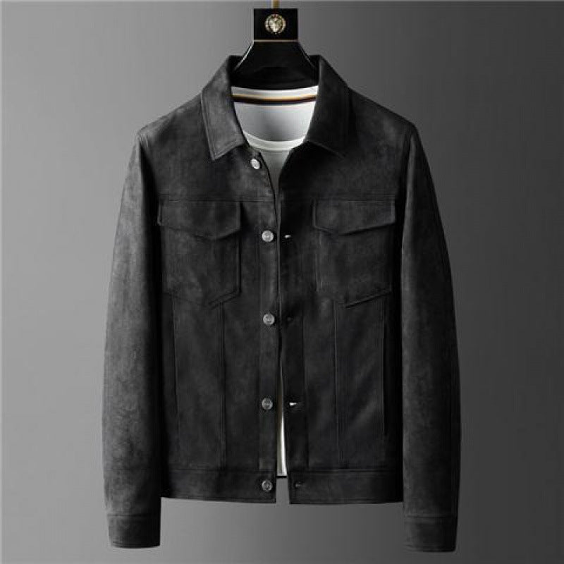 Coat Autumn Men's Spring High-grade Texture Light Luxury New Korean Style Jacket Men's Lapel Casual All-matching Work Clothes