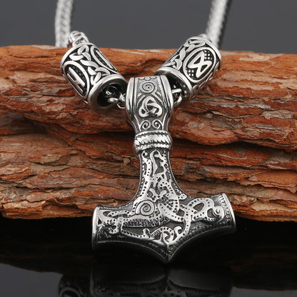 Nordic Viking Stainless Steel Aoding Rune Pendant