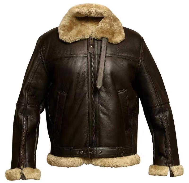 Fur Coat Thickened Zipper Faux Leather Jacket