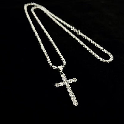 Street Diamond Cross Necklace For Men