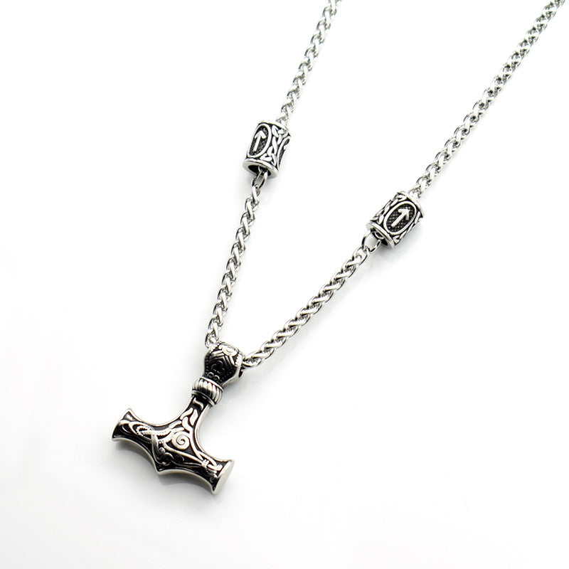 Titanium Steel Men's European And American Retro Viking Necklace