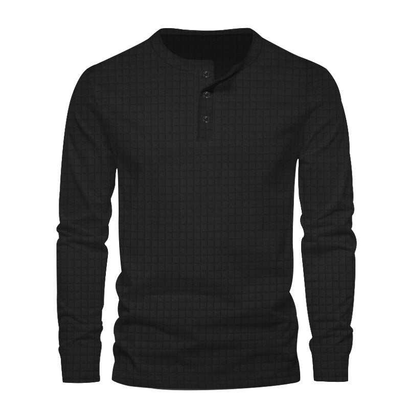 Solid Color Buckle Slim Pullover Sweater For Men