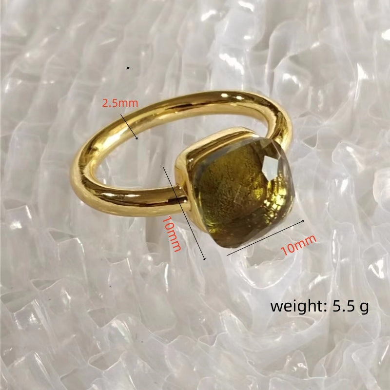 Fashion Mushroom-shaped Haircut Irregular Cube Sugar Ring