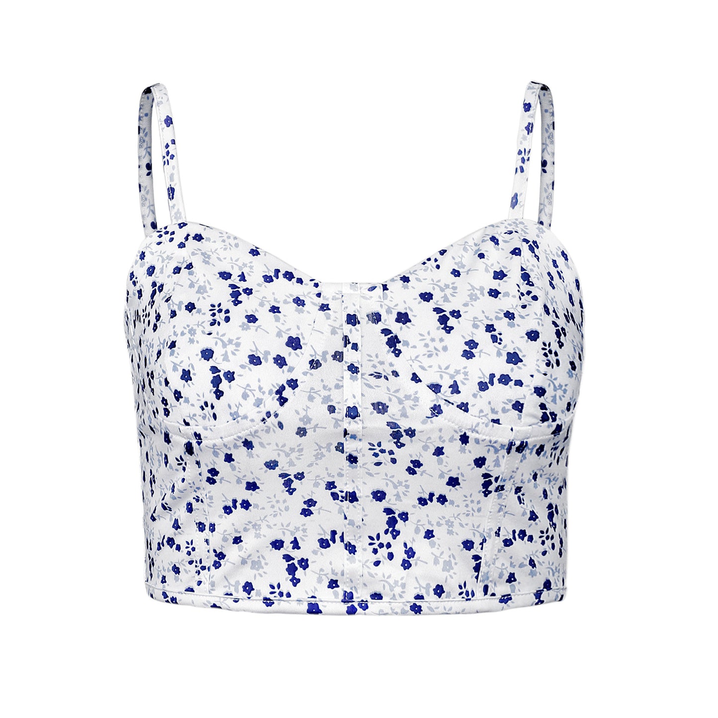 Women's Cropped Floral Strap Top