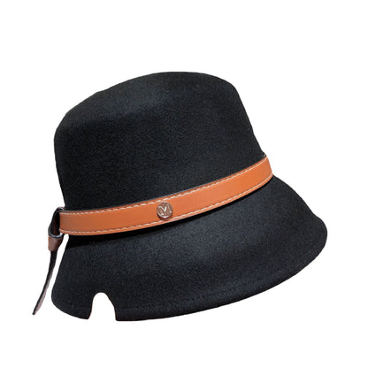 Wool Extra Thick Belt Asymmetric Woolen Hat