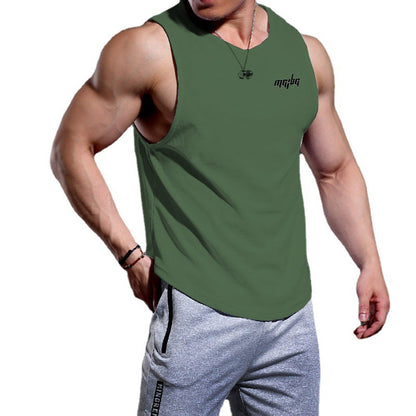 Sports Vest Men's Muscle Workout Quick-drying Polyester Vest