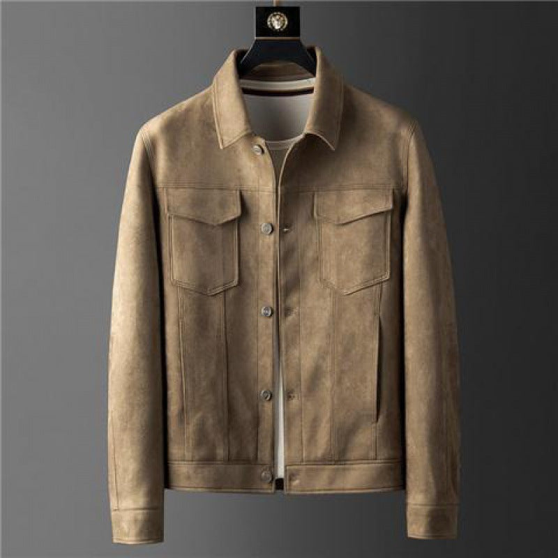 Coat Autumn Men's Spring High-grade Texture Light Luxury New Korean Style Jacket Men's Lapel Casual All-matching Work Clothes