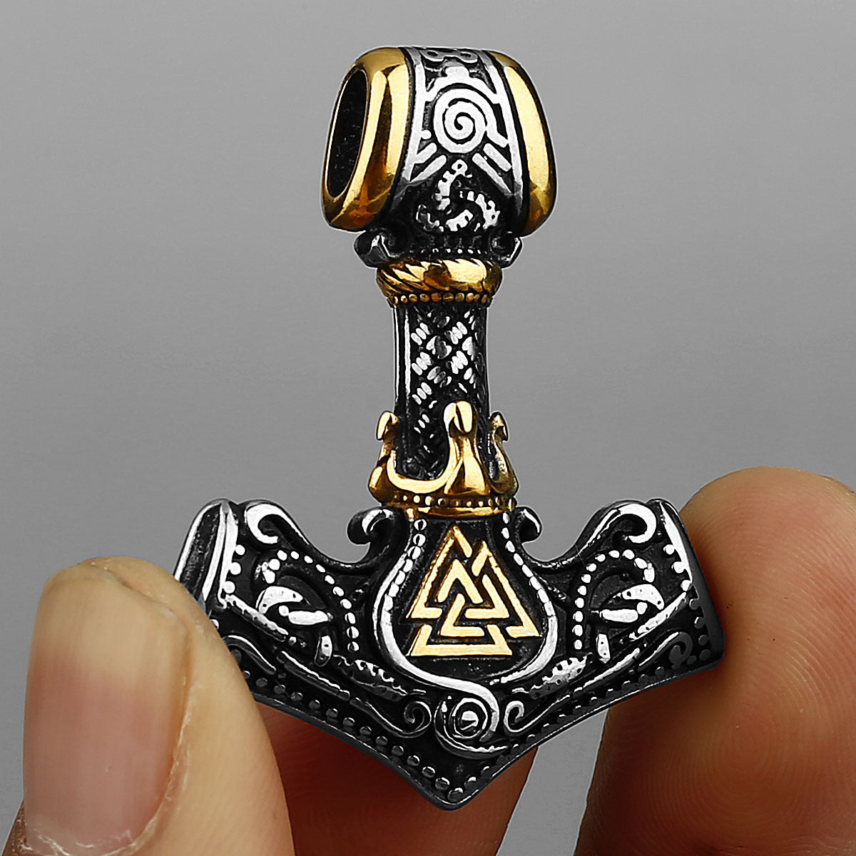 Viking Aoding Triangle Rune Titanium Steel Pendant