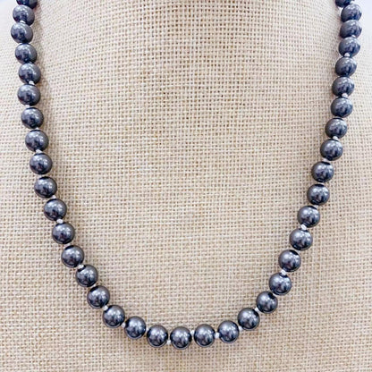 Gray Multicolor Shell Pearls Necklace