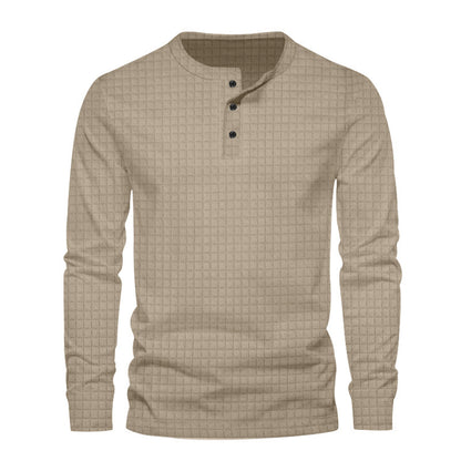 Solid Color Buckle Slim Pullover Sweater For Men