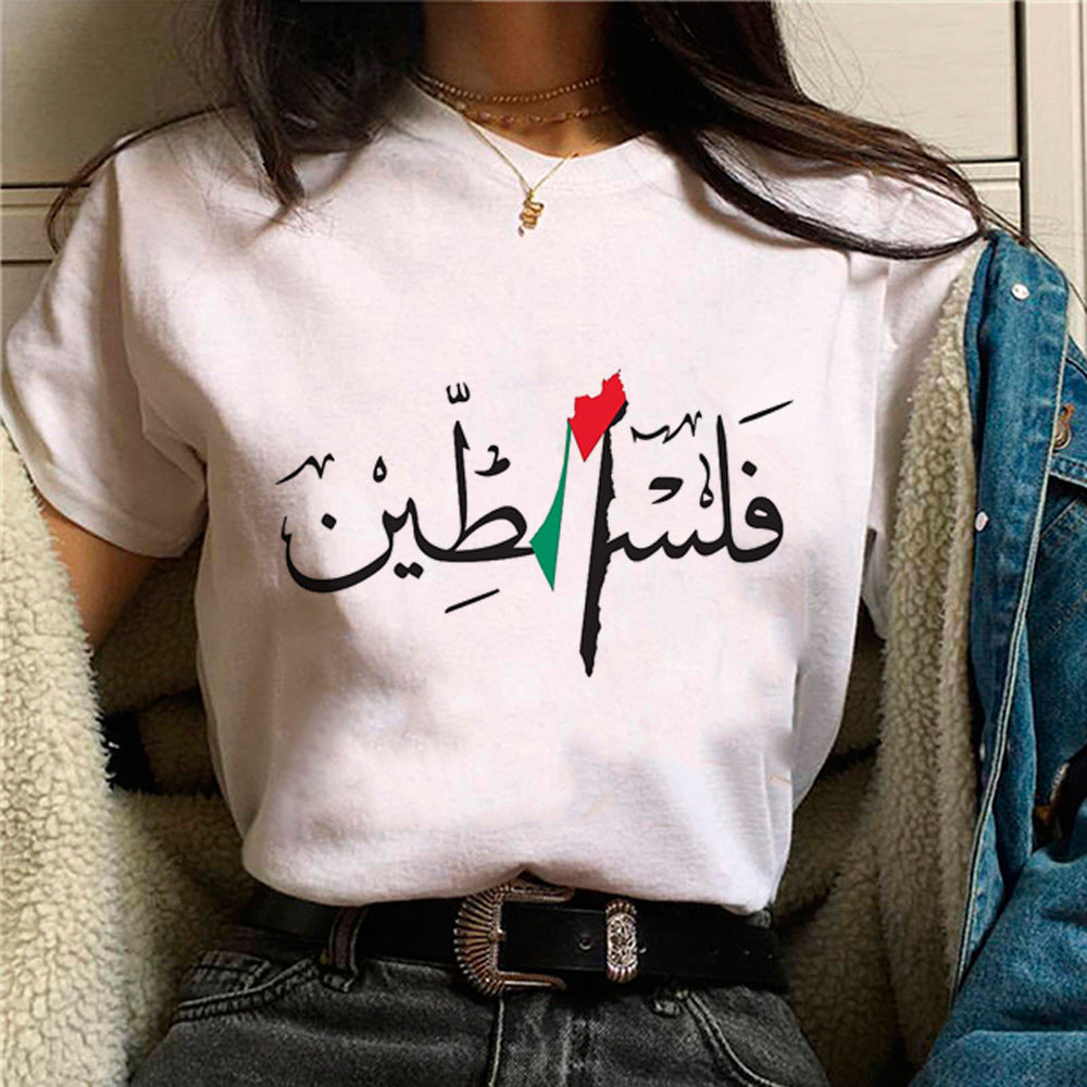 Palestine T-shirts Women Comic Japanese Tshirt Female Funny