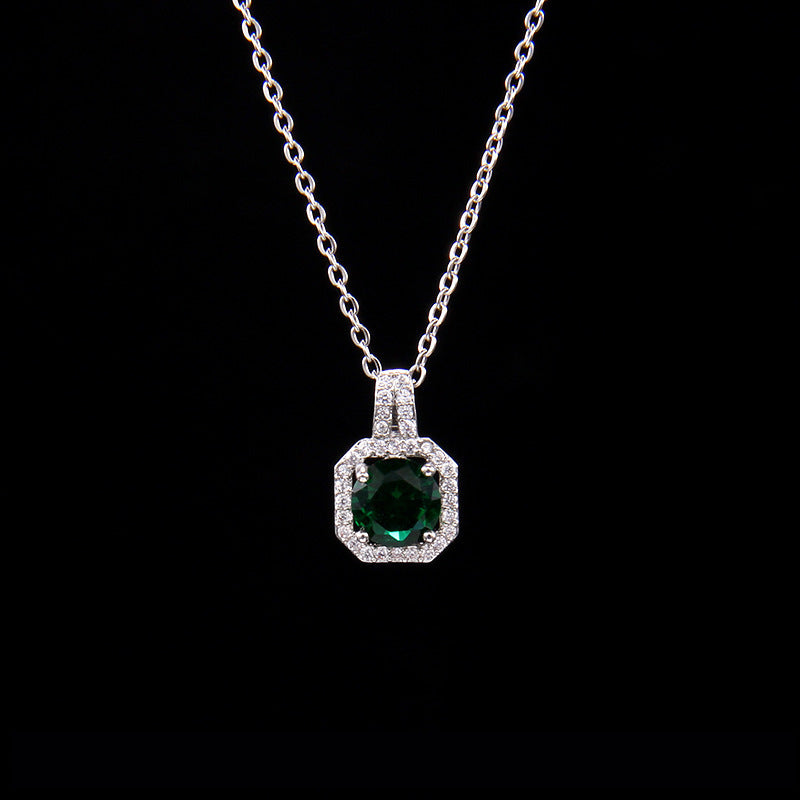 Women's Fashion Square Zircon Pendant Clavicle Chain