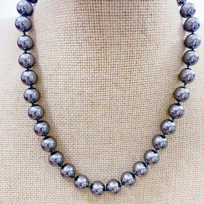 Gray Multicolor Shell Pearls Necklace