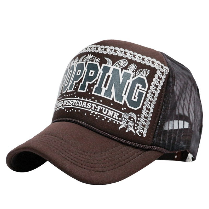 High Fashion Letter Print Embroidery Mesh Cap Korean Style