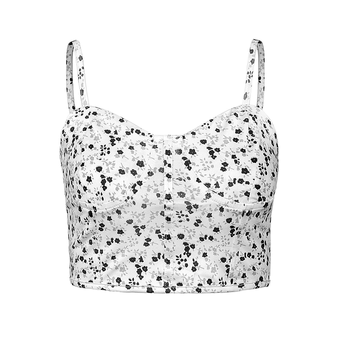 Women's Cropped Floral Strap Top