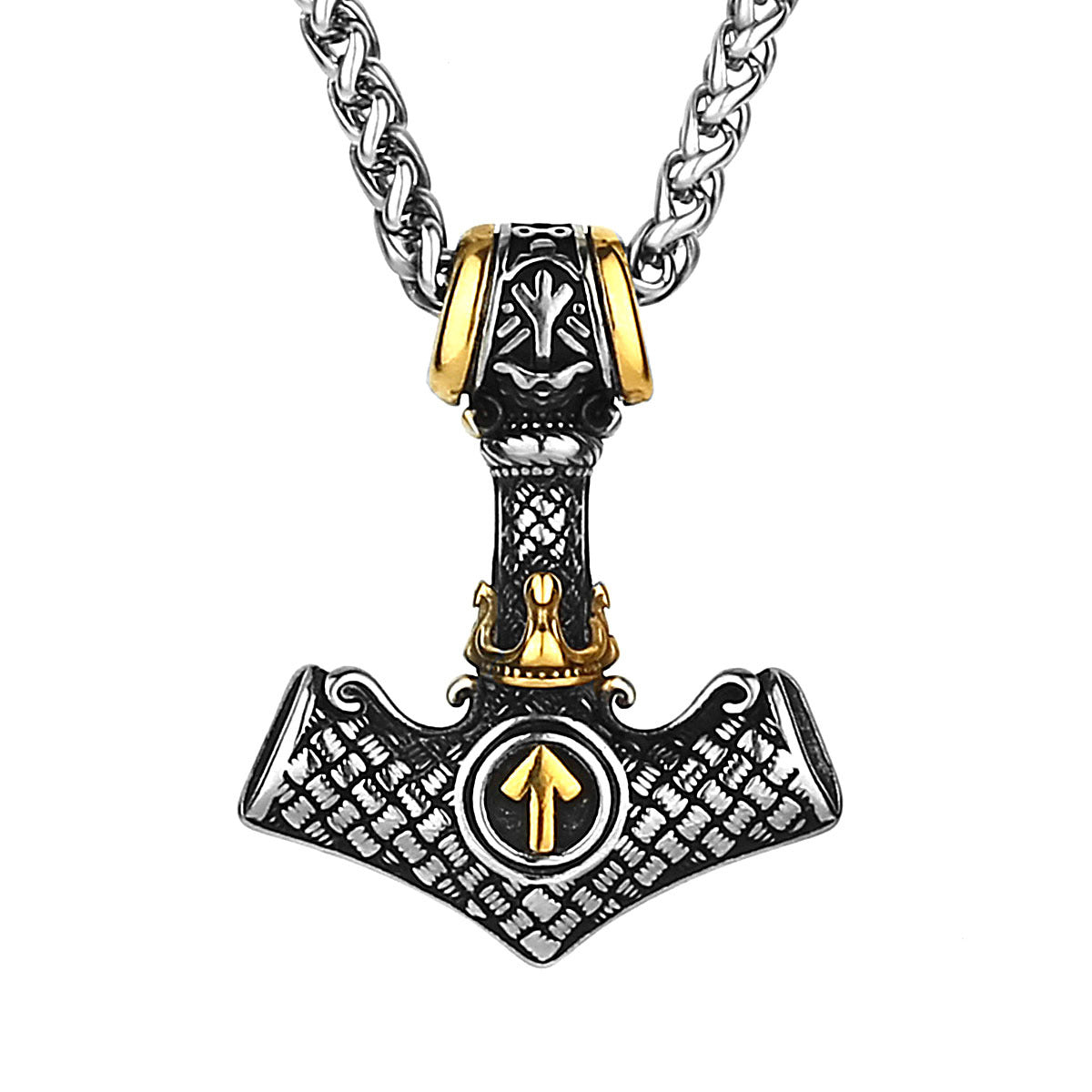 Viking Aoding Triangle Rune Titanium Steel Pendant