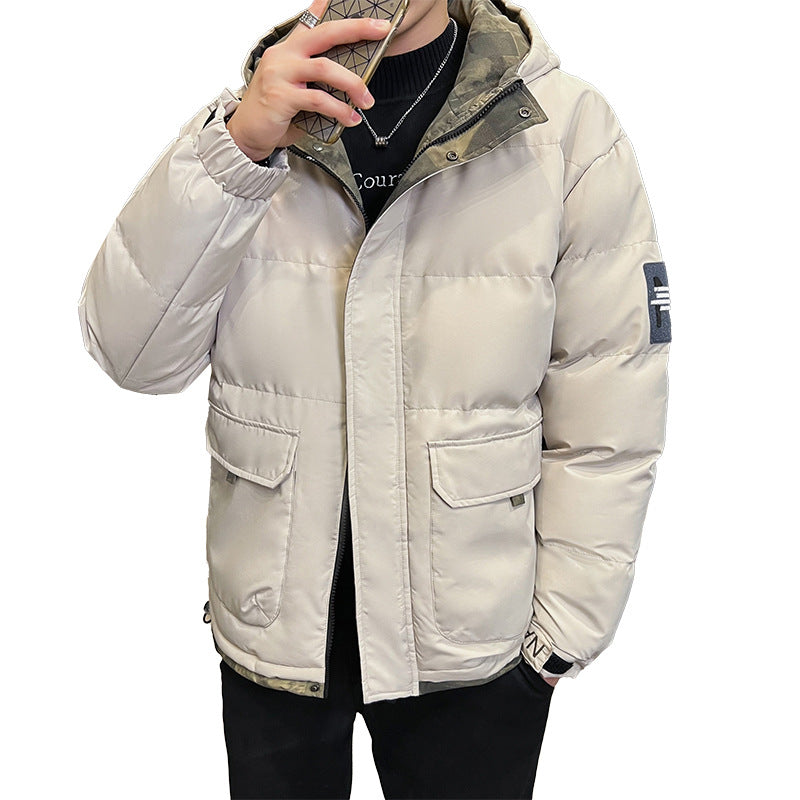 Hooded Cotton-padded Coat Men's Down