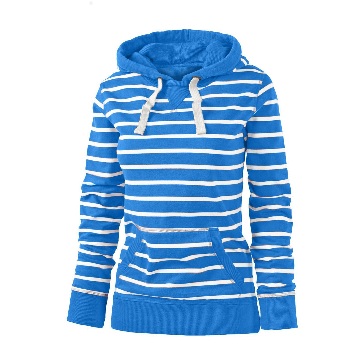 Women's Casual Long Sleeved Hooded Striped Sweater Jacket