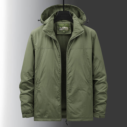 Cotton-padded Coat Men's Loose Casual Handsome Fleece-lined Outdoor Quick-drying Shell Jacket