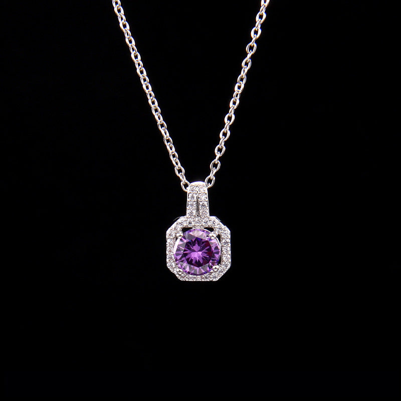 Women's Fashion Square Zircon Pendant Clavicle Chain