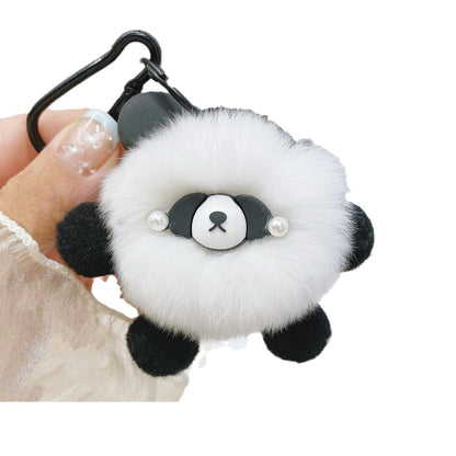 Rabbit Fur Lesser Panda Elf Car Key Ring