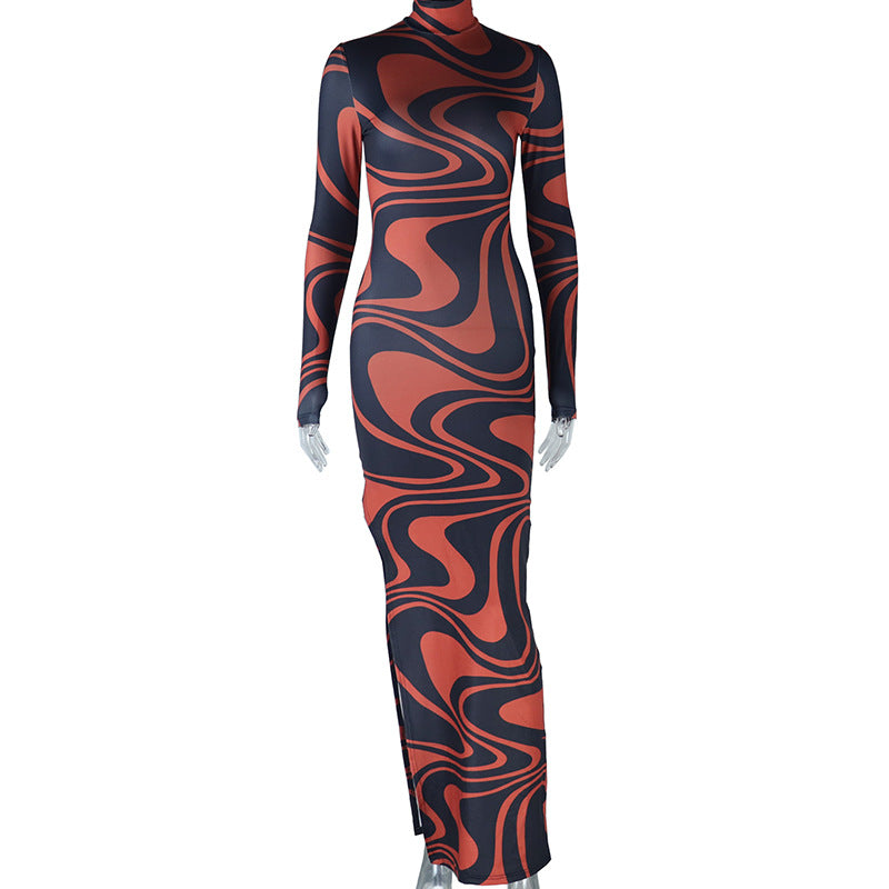 Ins Fashion Printed Tight Dress Women