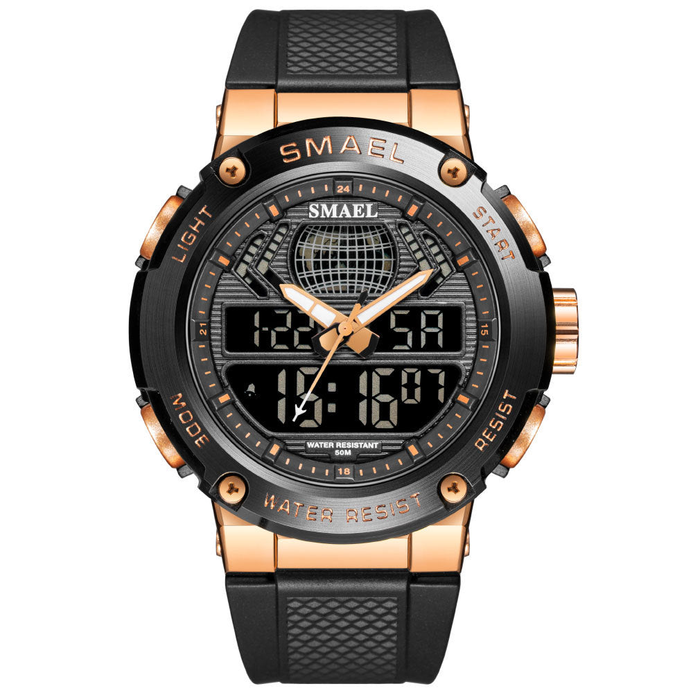 Sports And Leisure Alloy Double Display Electronic Watch