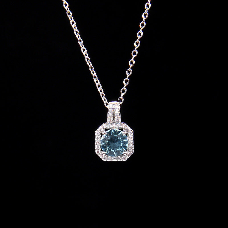 Women's Fashion Square Zircon Pendant Clavicle Chain