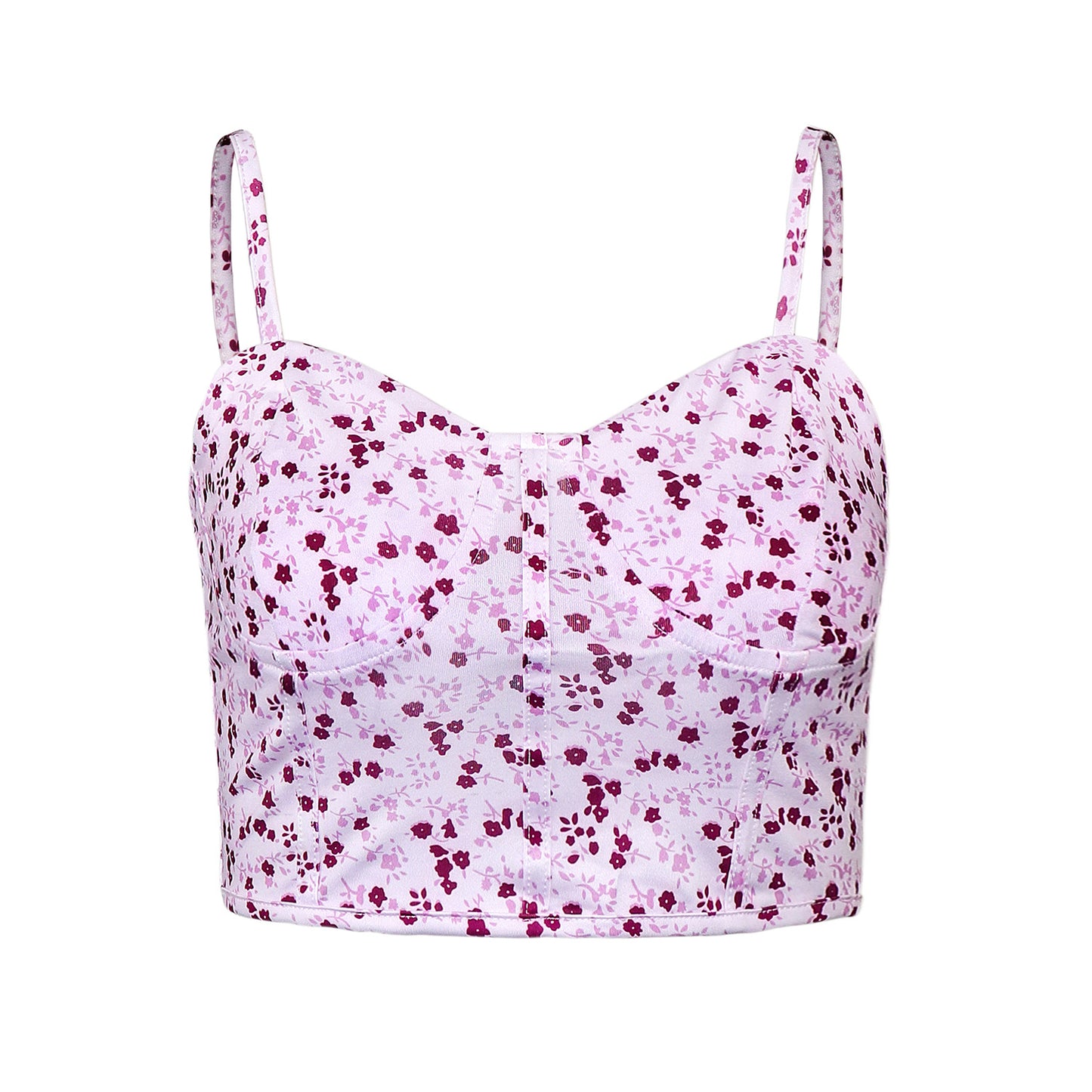 Women's Cropped Floral Strap Top