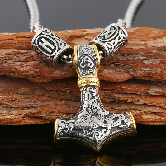 Nordic Viking Stainless Steel Aoding Rune Pendant