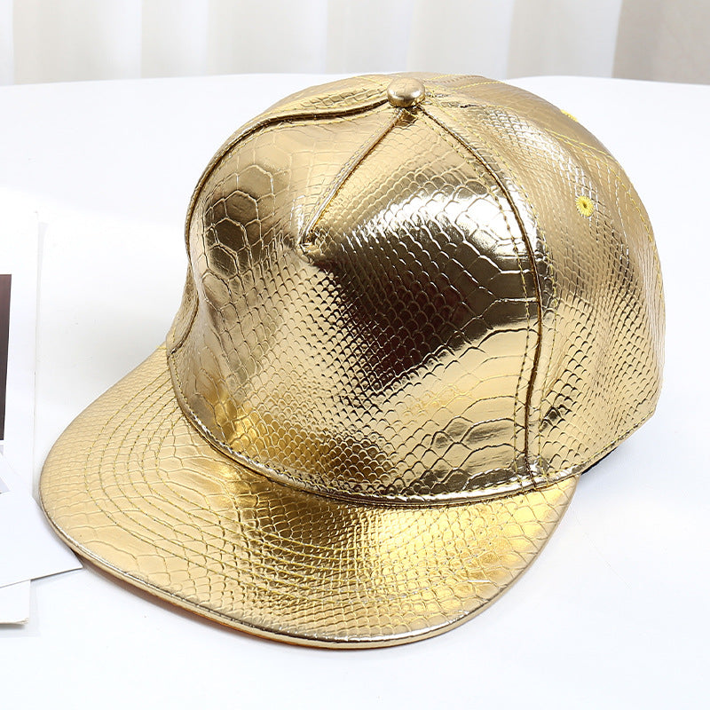 Pattern PU Leather Baseball Cap Hip-hop Fashion Cross