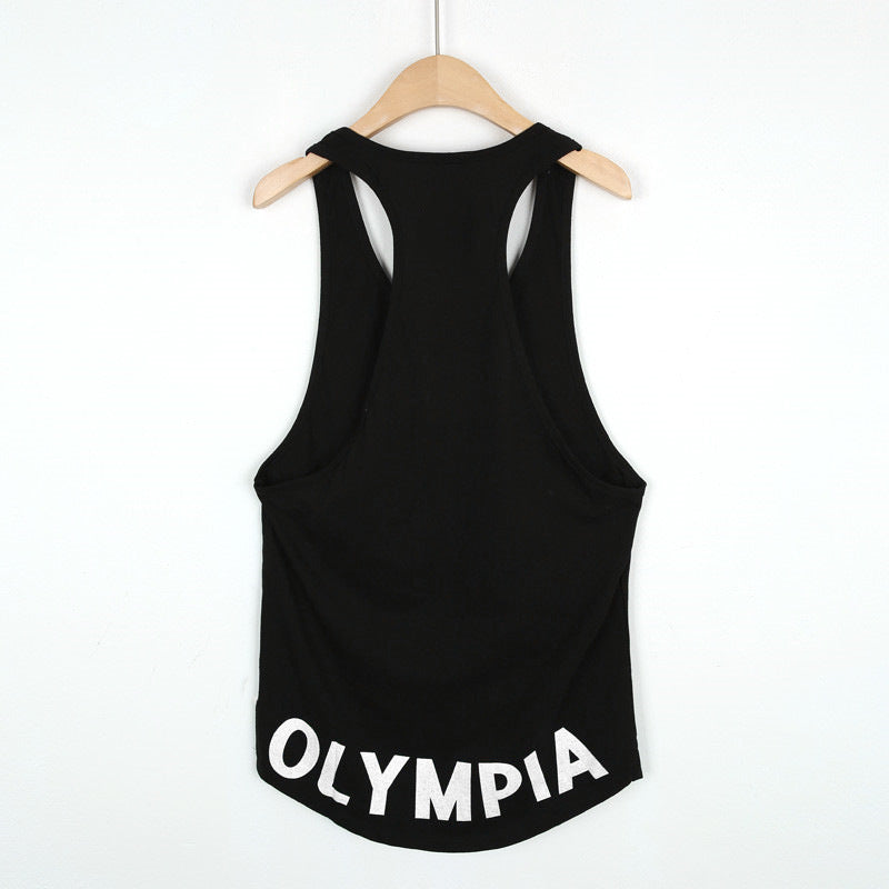 Loose Men's Sports Casual Korean-style Summer Cotton Gym Running Training I-shaped Vest