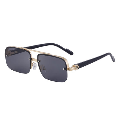 European And American Retro Metal Double Beam Sunglasses