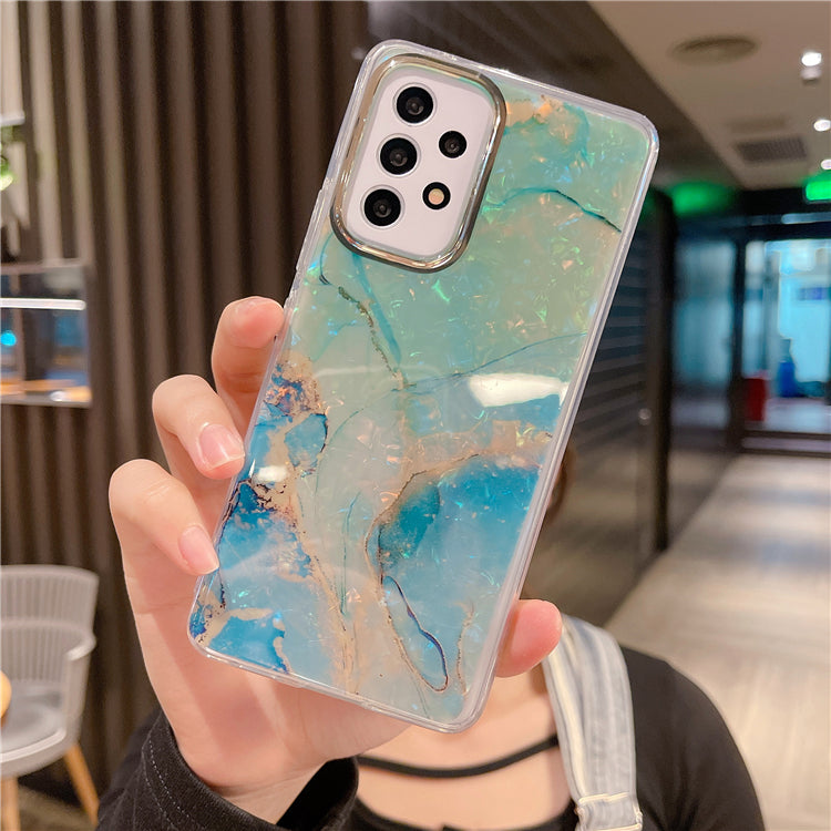 Kauri Watercolor Marble Rainbow Fish Scale S22 Phone Case S22 Anti Fall Case S22 Protective Case S21FE Mobile Phone Case