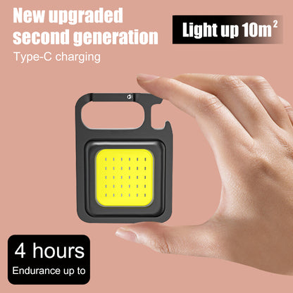 Mini Portable Flashlight Rechargeable Glare COB Keychain Light LED Work Light USB Charge Emergency Lamps Outdoor Camping Light