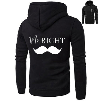 New Lovers Outfit Beard Red Lips Sweater Polyester Hooded