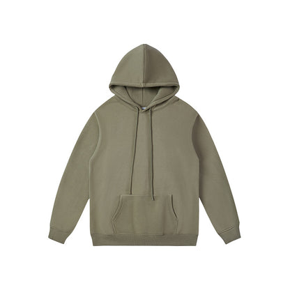 Men's And Women's Fashion Casual Padded And Thickened Hooded Solid Colour Sweatshirt