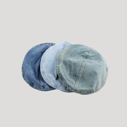 Summer Washed Old Head Circumference Show Face Denim Beret Women