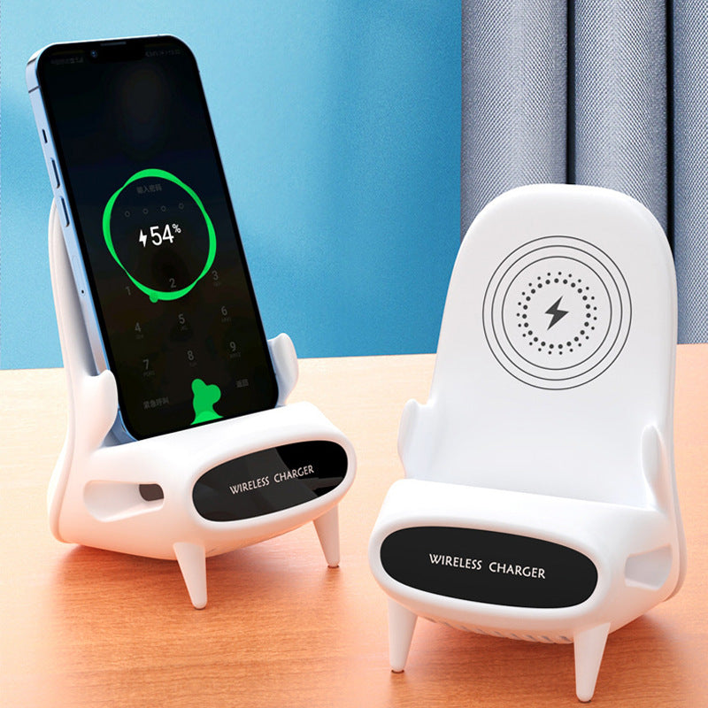 Portable Mini Chair Wireless Charger Desk Mobile Phone Holder Wireless Charger 10W Fast Charge Special Gift