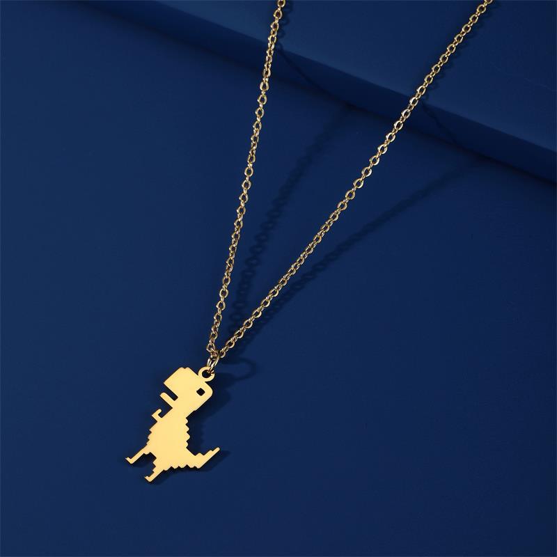 Titanium Steel Cut Cartoon Cute Animal Necklace