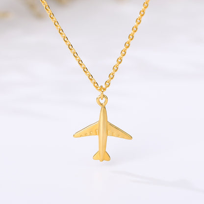 Stainless Steel Paper Plane Pendant Necklace