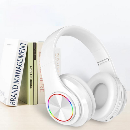 LED Wireless Bluetooth Headphones Gaming Headsets Sport Earphone With Support TF Card Colorful Breathing Lights