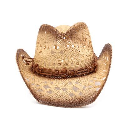 Hollow Out Western Cowboy Hat Straw Breathable